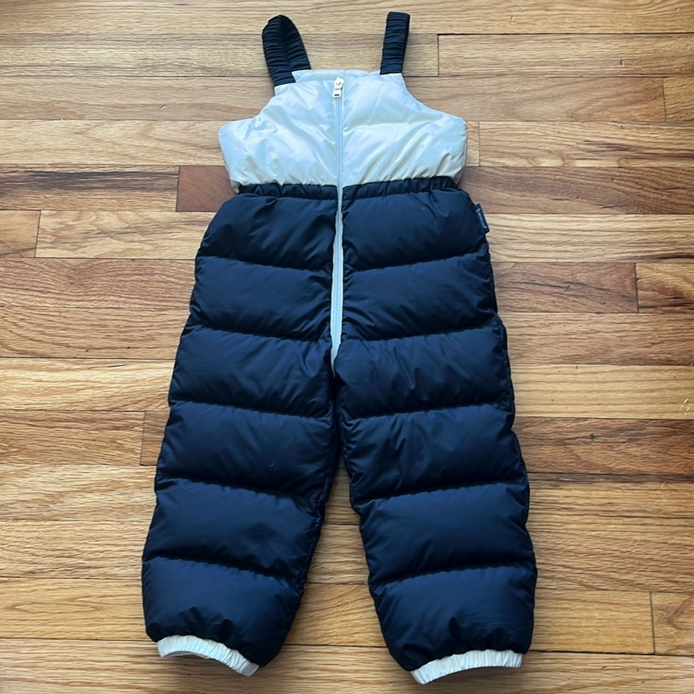 Moncler Kids Black and White Puffer Snow Bibs